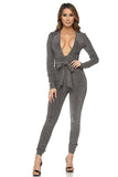 Star Waist Tie Jumpsuit
