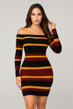 Sidney Off Shoulder Stripe Dress