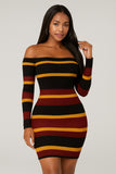 Sidney Off Shoulder Stripe Dress