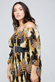 LeAnna Leopard Mix Print Maxi Dress Plus