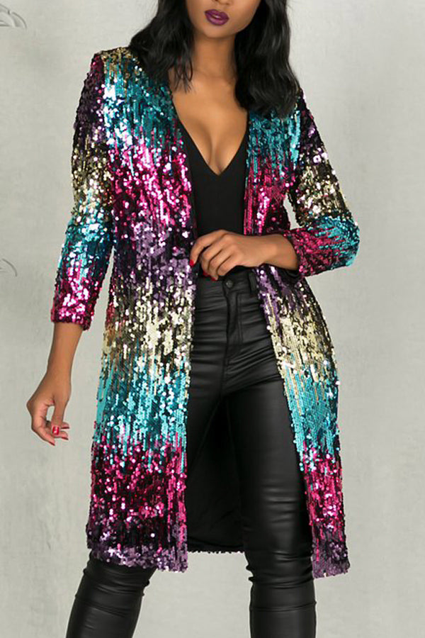 "Pay Attention: Sequins Long Coat