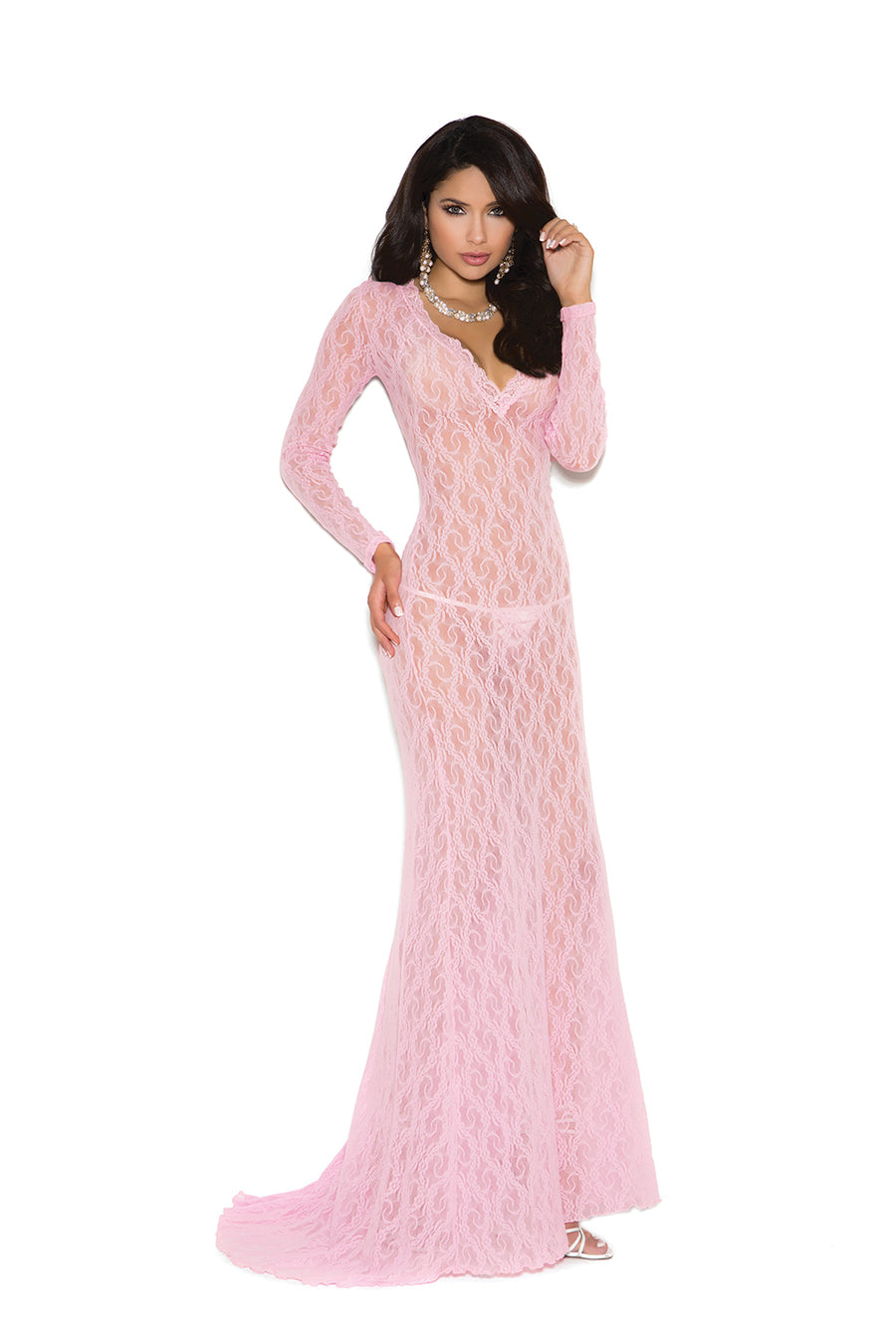 Porsha Long Sleeve Lace Gown