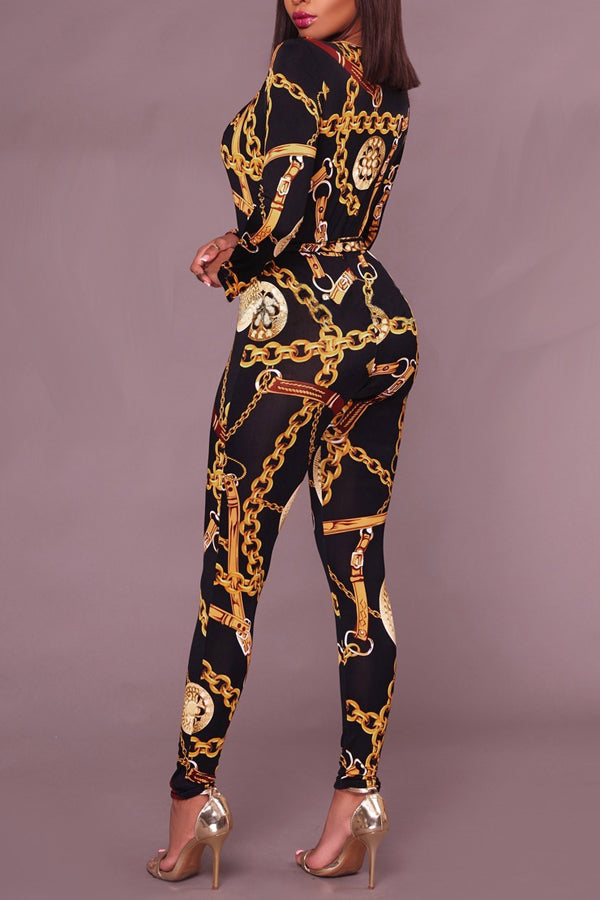 Roxanne Black Print Jumpsuit