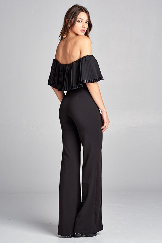 Kimmy Off Shoulder Pleated Jumpsuit