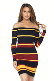 Sidney Off Shoulder Stripe Dress