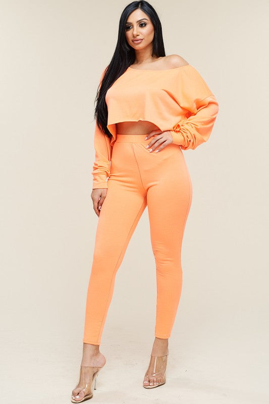 Stacie Neon Slouchy Top Pants Set