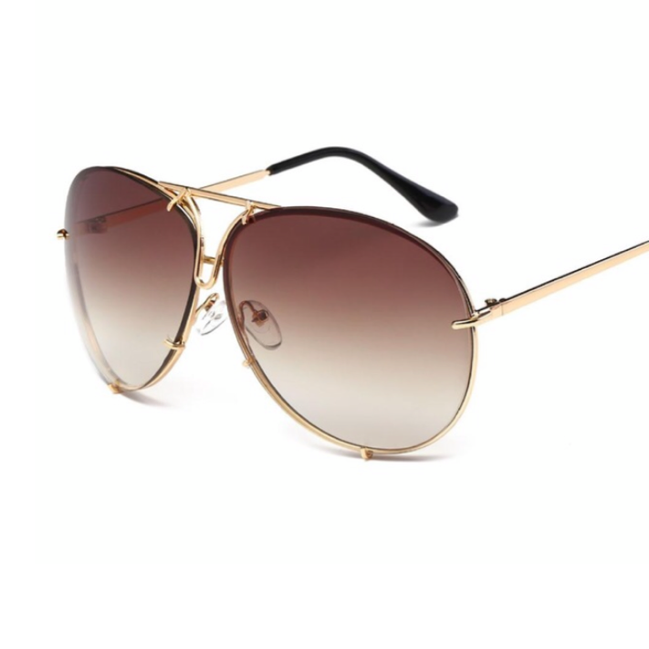 Brown Fashion Oversized Sunglasses