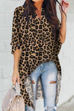 Tommie V Collar Leopard Print Blouse
